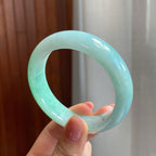 糯冰种果绿底翡翠平安镯（54.7mm)（yc320882）