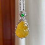 18k真金真钻镶冰种黄翡葫芦（yc248483）