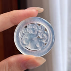 冰种无色麒麟牌 天然缅甸A货翡翠（yc457820）