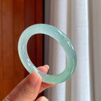 冰种蓝晴底翡翠圆条手镯（54.8mm）（yc407666）