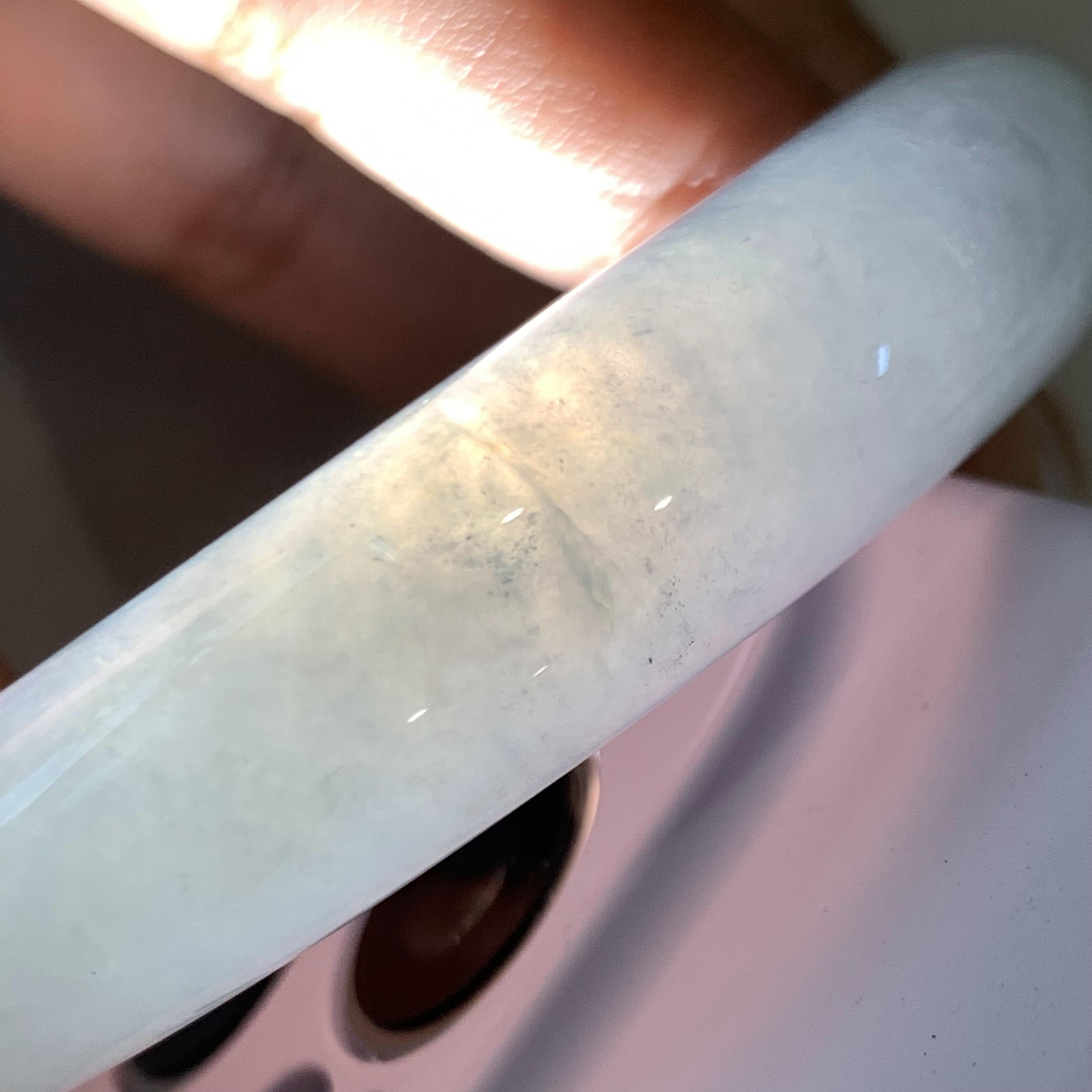 糯冰种晴底宽版轮胎手镯（57.6mm）（yc202335）
