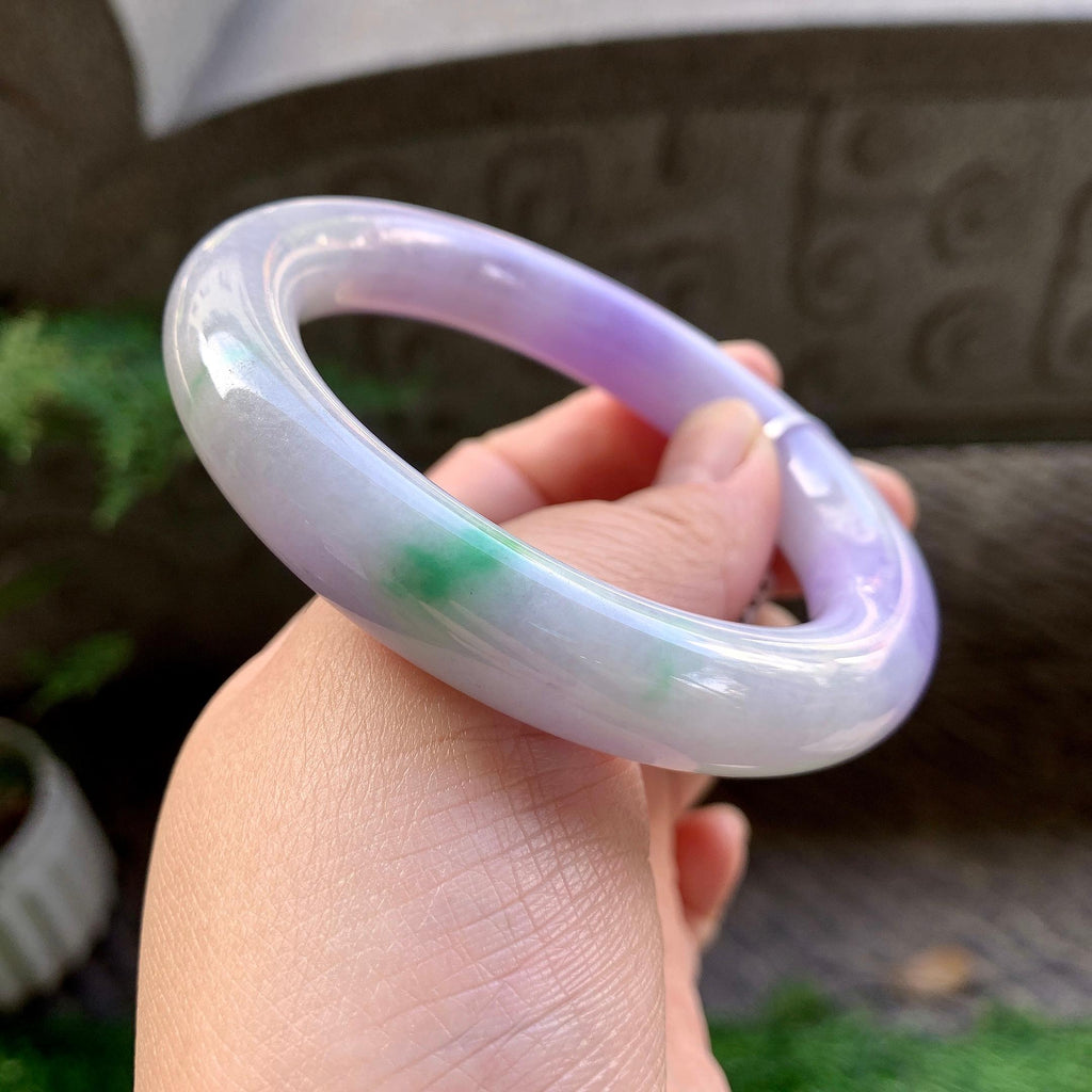 糯种紫罗兰飘花圆条手镯（58.7mm）（yc259069）
