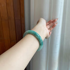 细糯冰飘花翡翠平安镯（60.5mm）（yc272824）