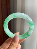 糯冰种飘色平安镯（54mm）