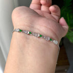 18K金钻镶糯冰种无色葫芦手链（yc215980）