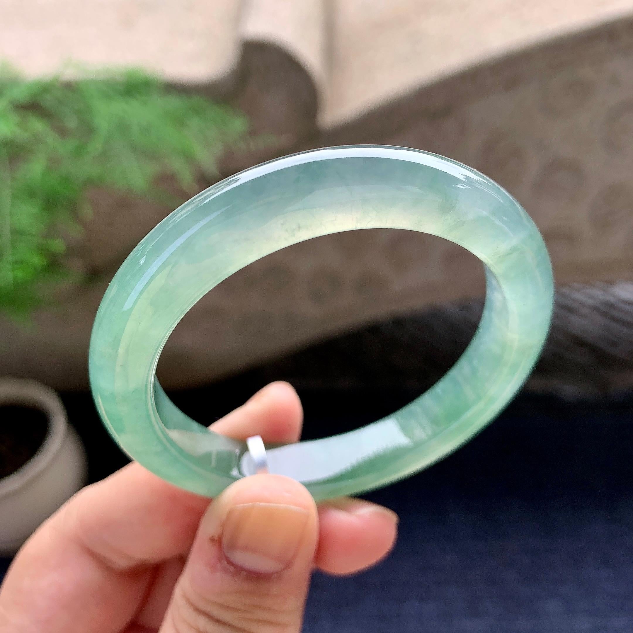 糯冰种晴水平安镯（50.8mm）（yc198235）