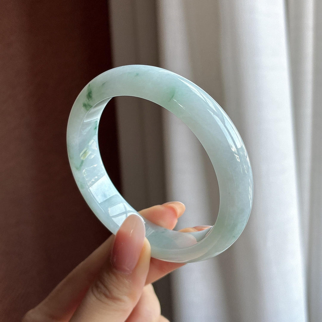 细糯冰飘花正圈平安镯 56圈（yc746521）