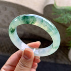 糯冰种飘花平安镯（54.8mm）（yc255595）