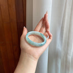 糯冰飘花翡翠贵妃镯（54.8mm）（yc281670）