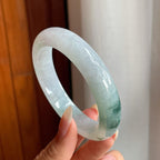 糯冰种飘花翡翠平安镯（56.5mm）（yc216825）