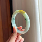 糯冰飘花翡翠平安镯（59.6mm)（yc396374）