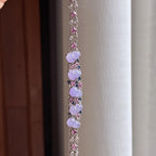 Vòng tay hồ lô tím lanh băng ngọc bích thiên nhiên Miến Điện loại A khảm vàng 18k (yc450398)