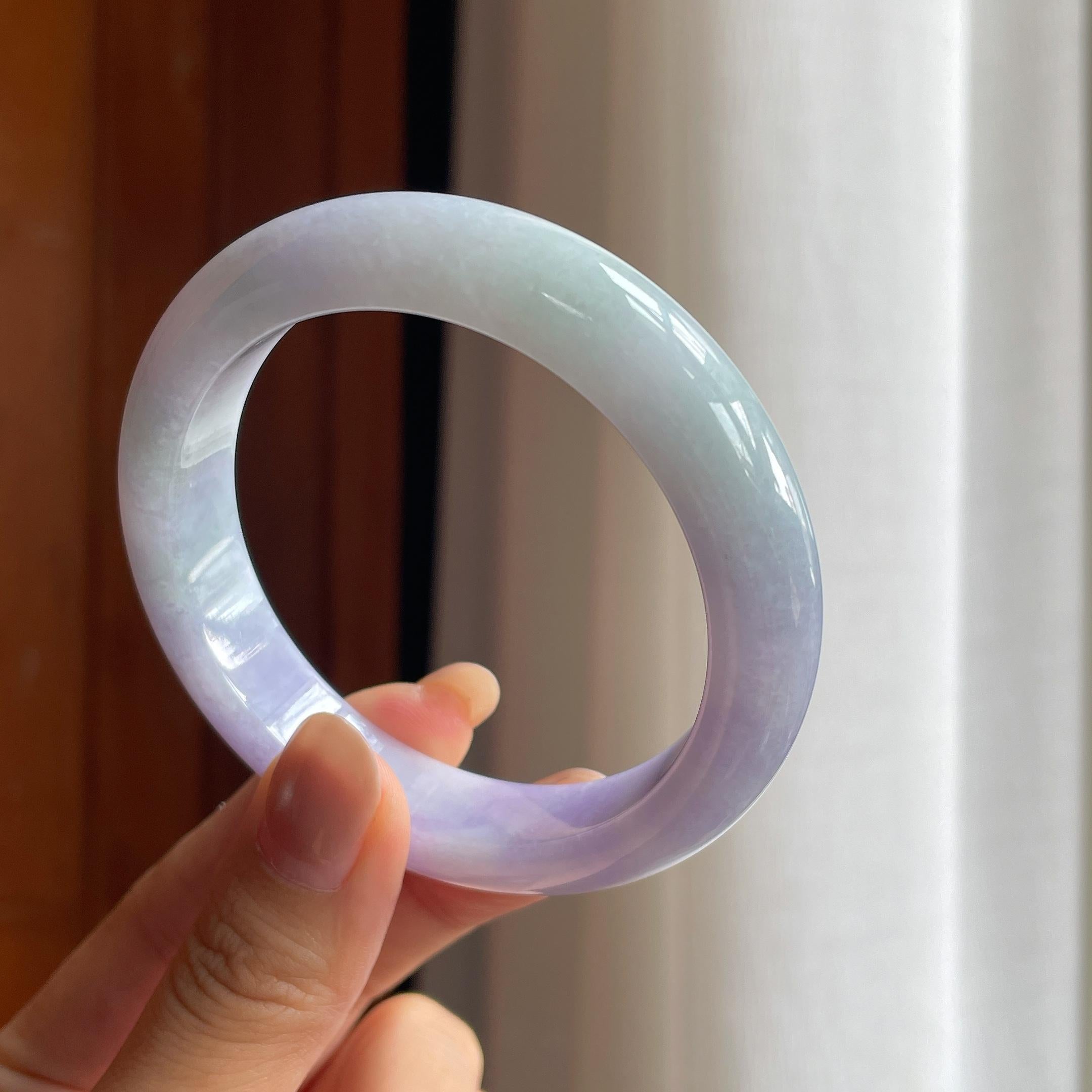 糯冰紫罗兰翡翠平安镯(57.5mm)（yc424298）