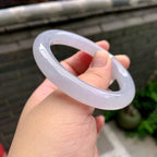 糯冰种淡紫罗兰圆条手镯（52.4mm）（yc262802）