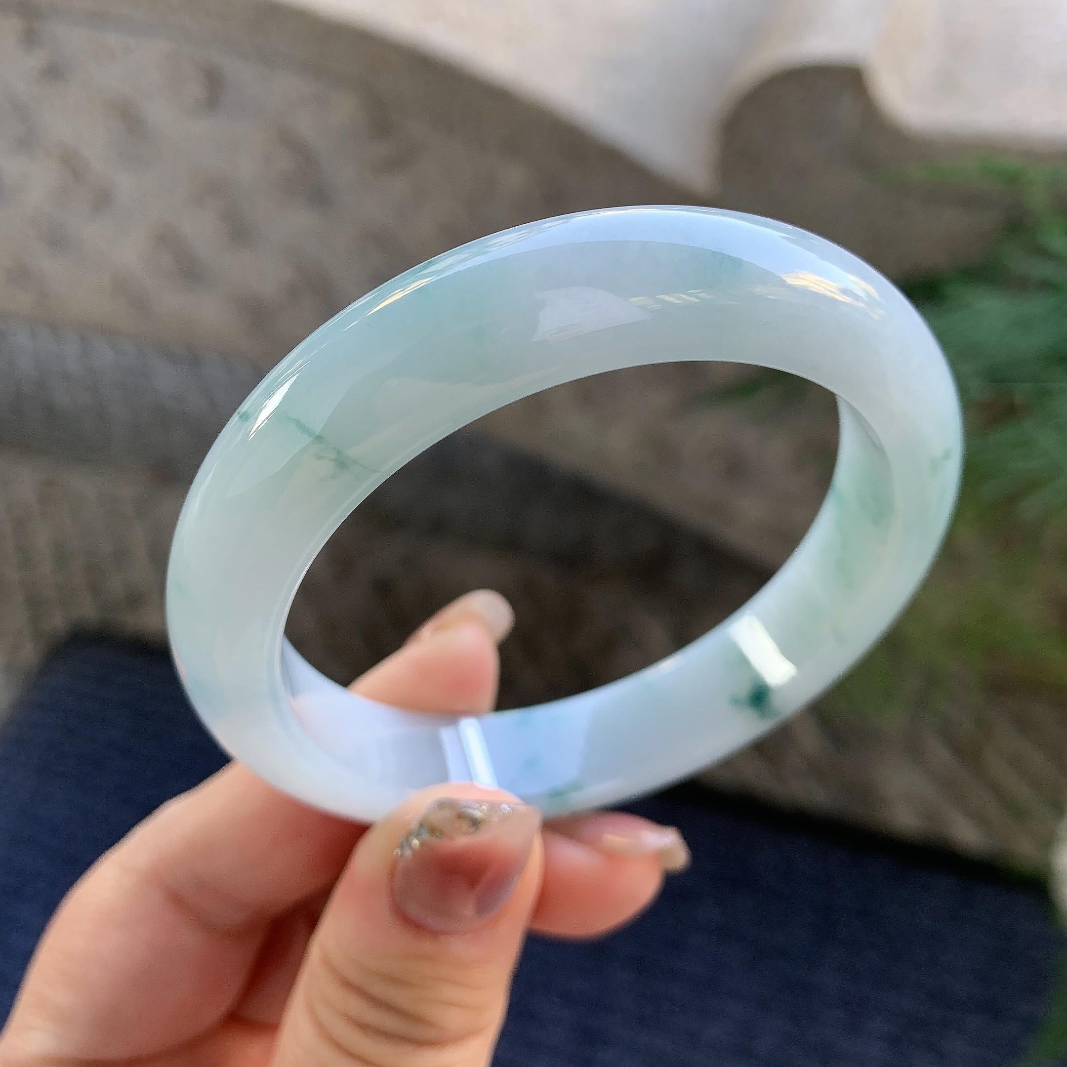 细糯种飘花平安镯（55.2mm）（yc294655）