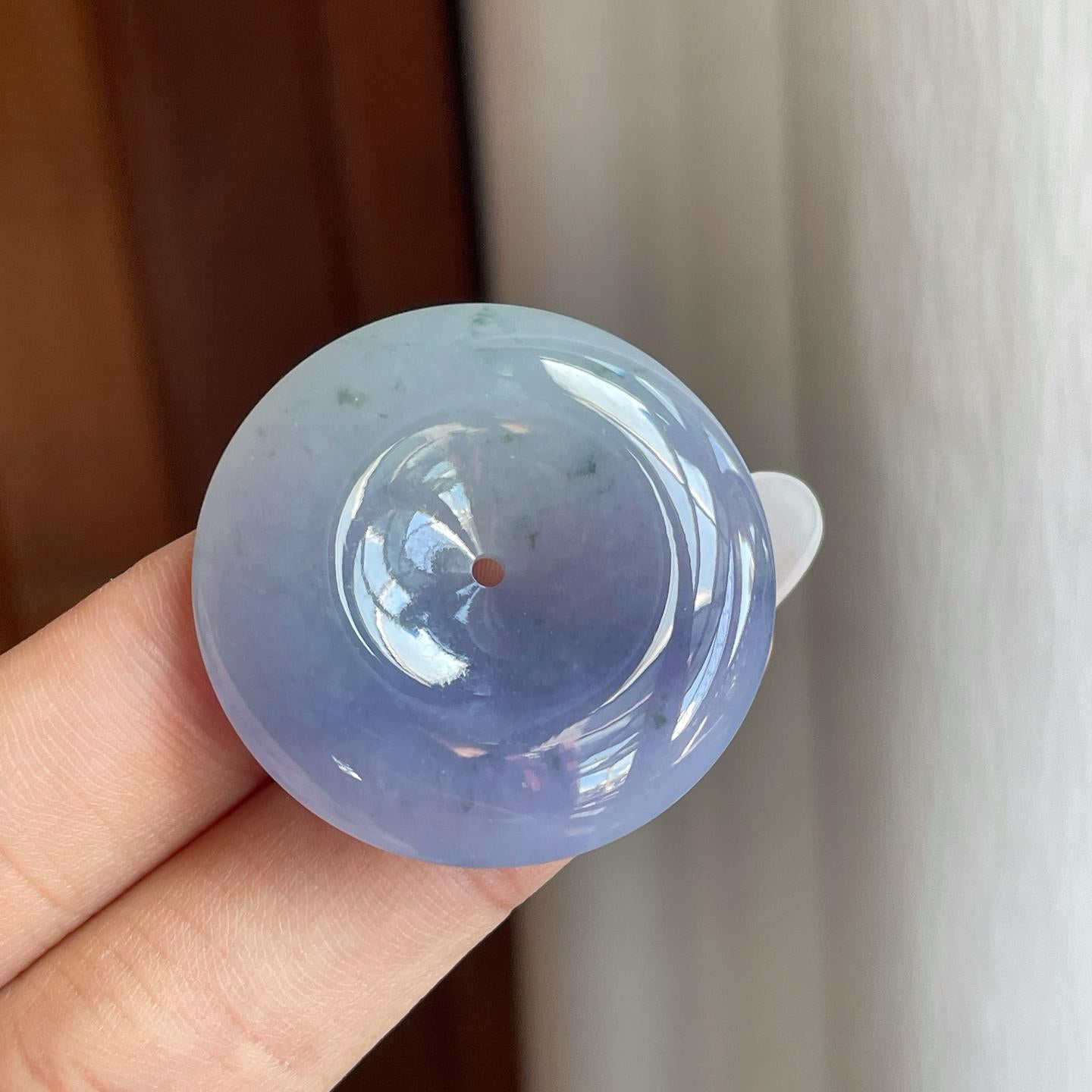 糯冰紫罗兰飘花翡翠平安扣（yc261411）