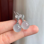 18k真金真钻镶冰种翡翠耳坠（yc248490）