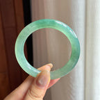 冰种湖水绿圆条手镯 50圈 天然缅甸A货翡翠（yc439616）