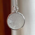 18k金镶玻璃种雪花棉翡翠无事牌（yc239388）