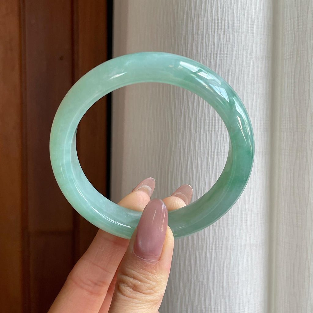 糯冰晴底飘花翡翠平安镯（57.3mm）（yc295017）