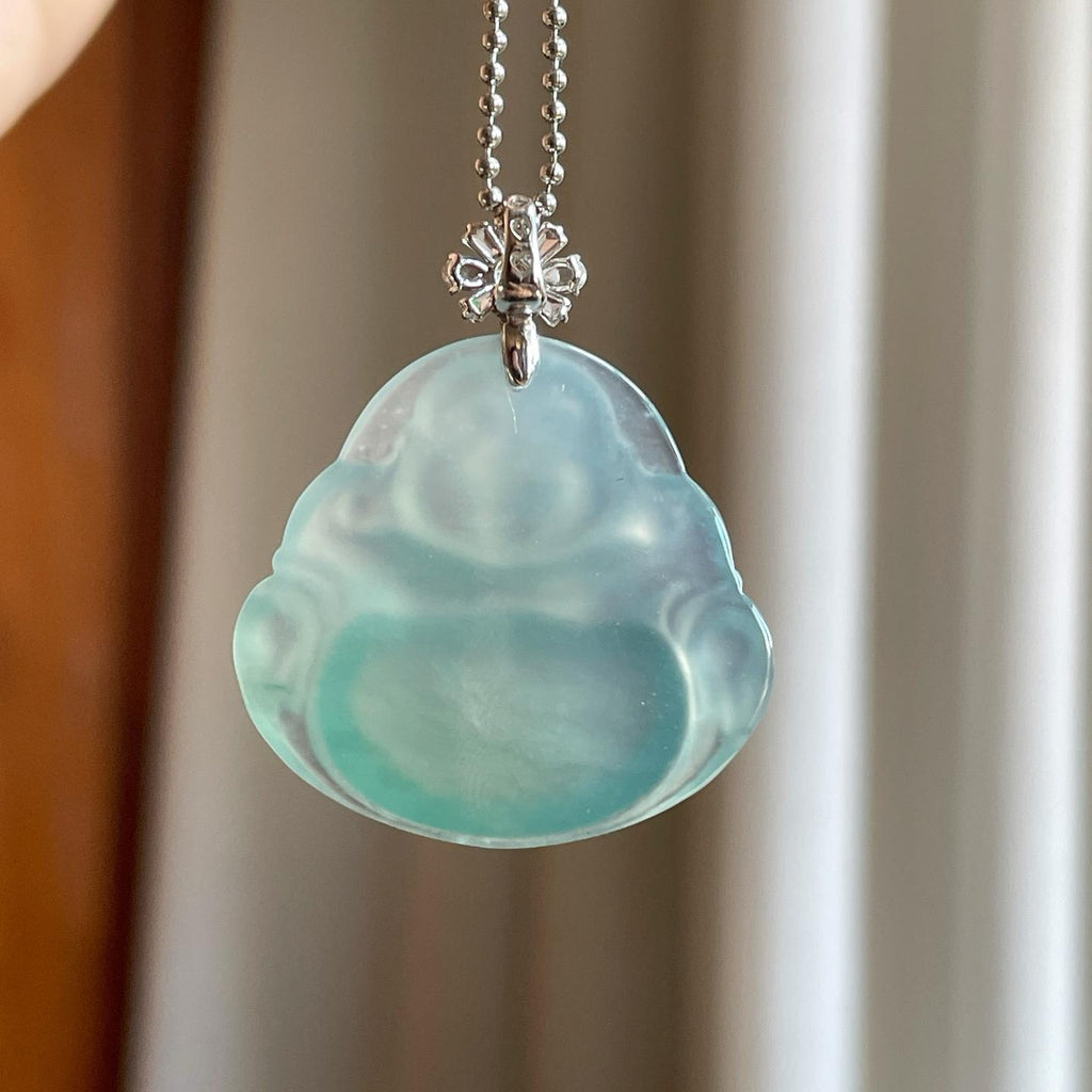 18k金钻镶冰种晴底翡翠佛公（yc269024）