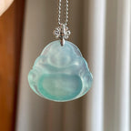 18k金钻镶冰种晴底翡翠佛公（yc269024）