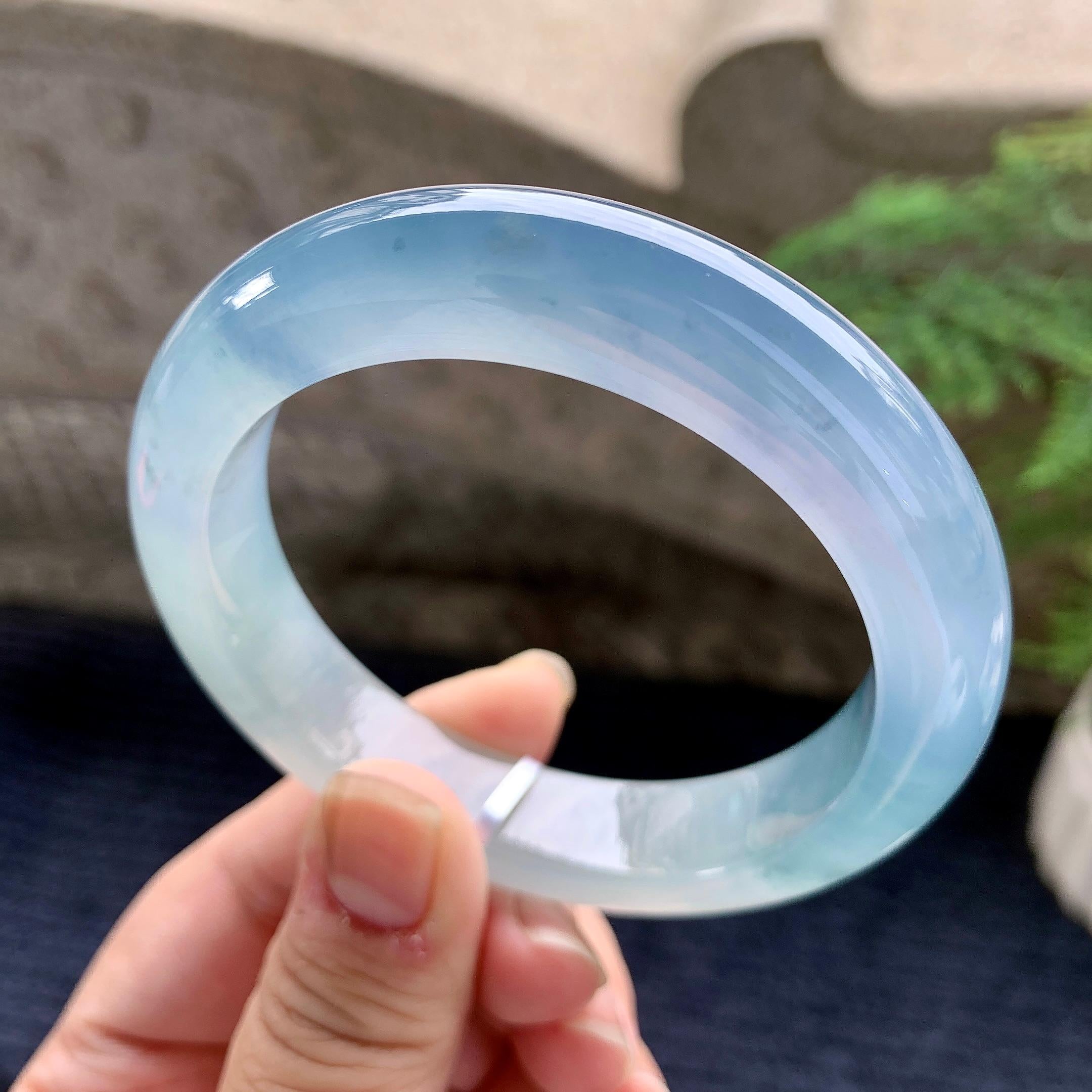 冰种紫罗兰平安镯（58.4mm）（yc253067）