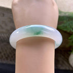 糯冰种飘花平安镯（54.7mm）（yc255594）