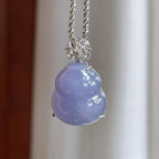 18k金镶糯冰紫罗兰翡翠葫芦（yc240379）