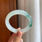 冰种飘花翡翠平安镯（56mm）（yc279300）