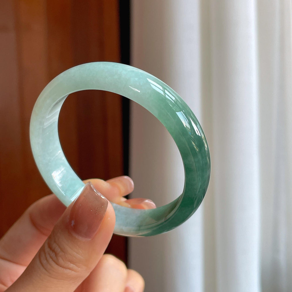 糯冰半山半水翡翠平安镯（51mm）（yc366990）