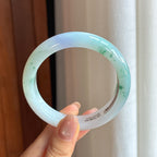 糯冰特色飘花翡翠平安镯 58圈（yc431966）