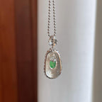 18k金钻镶冰种带色翡翠豆子（yc257832）