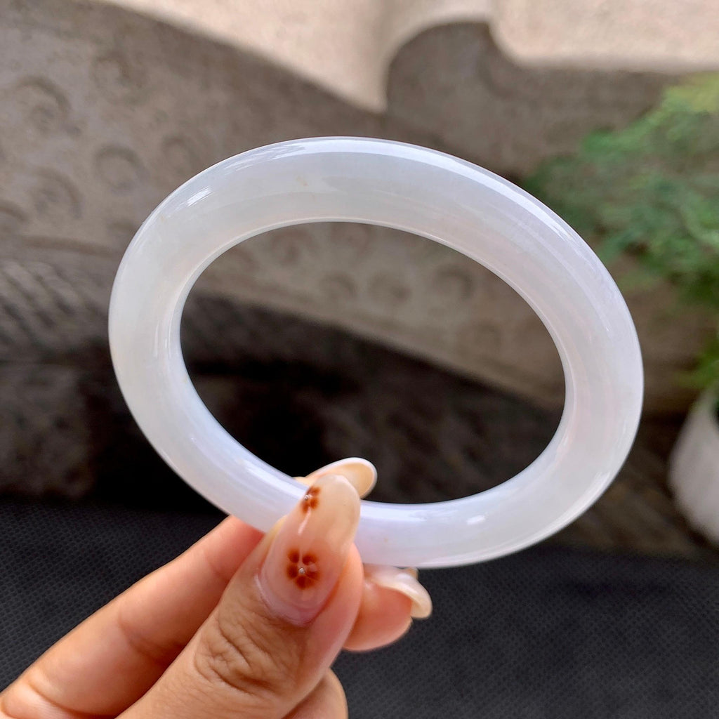 糯种无色圆条手镯（54.8mm）（yc263460）