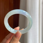 冰种淡紫罗兰翡翠平安镯（56mm）（yc397182）
