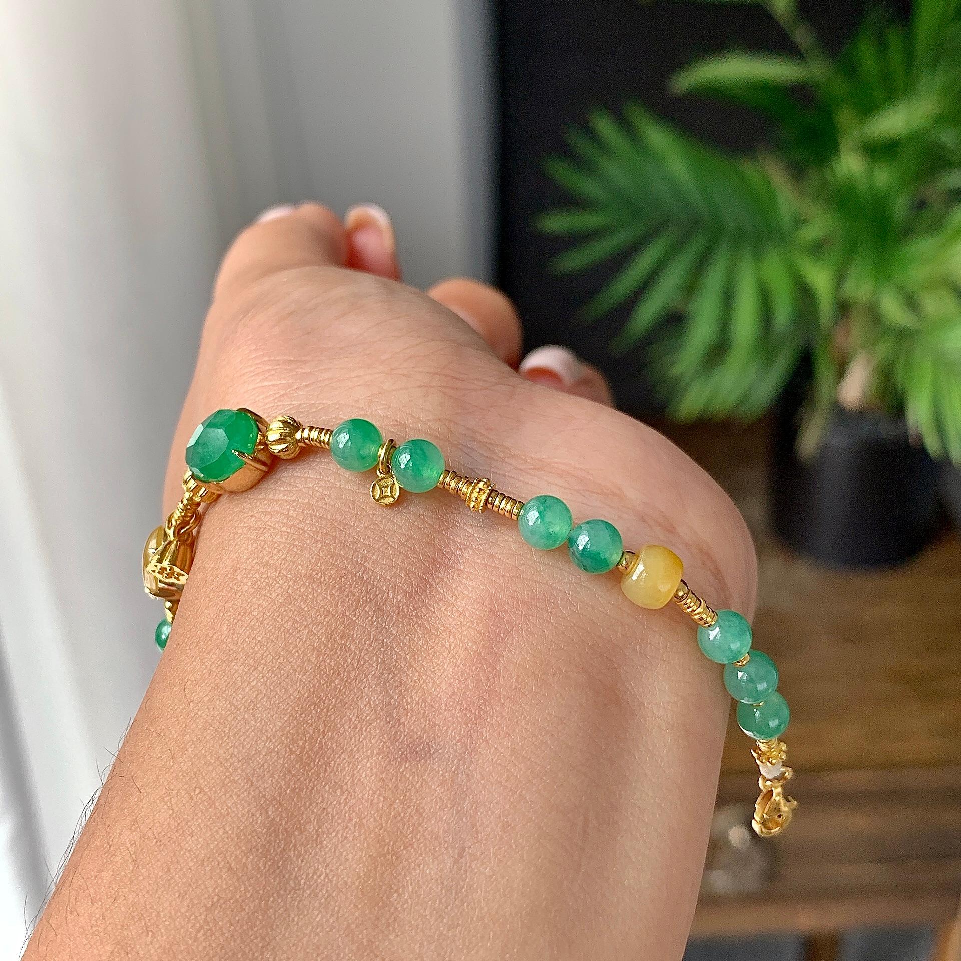 18k金糯冰种多彩手链（yc231061）