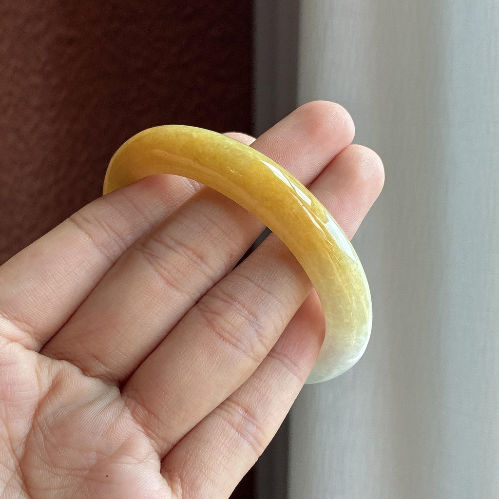 糯冰黄翡特色贵妃镯 54圈（yc747880）