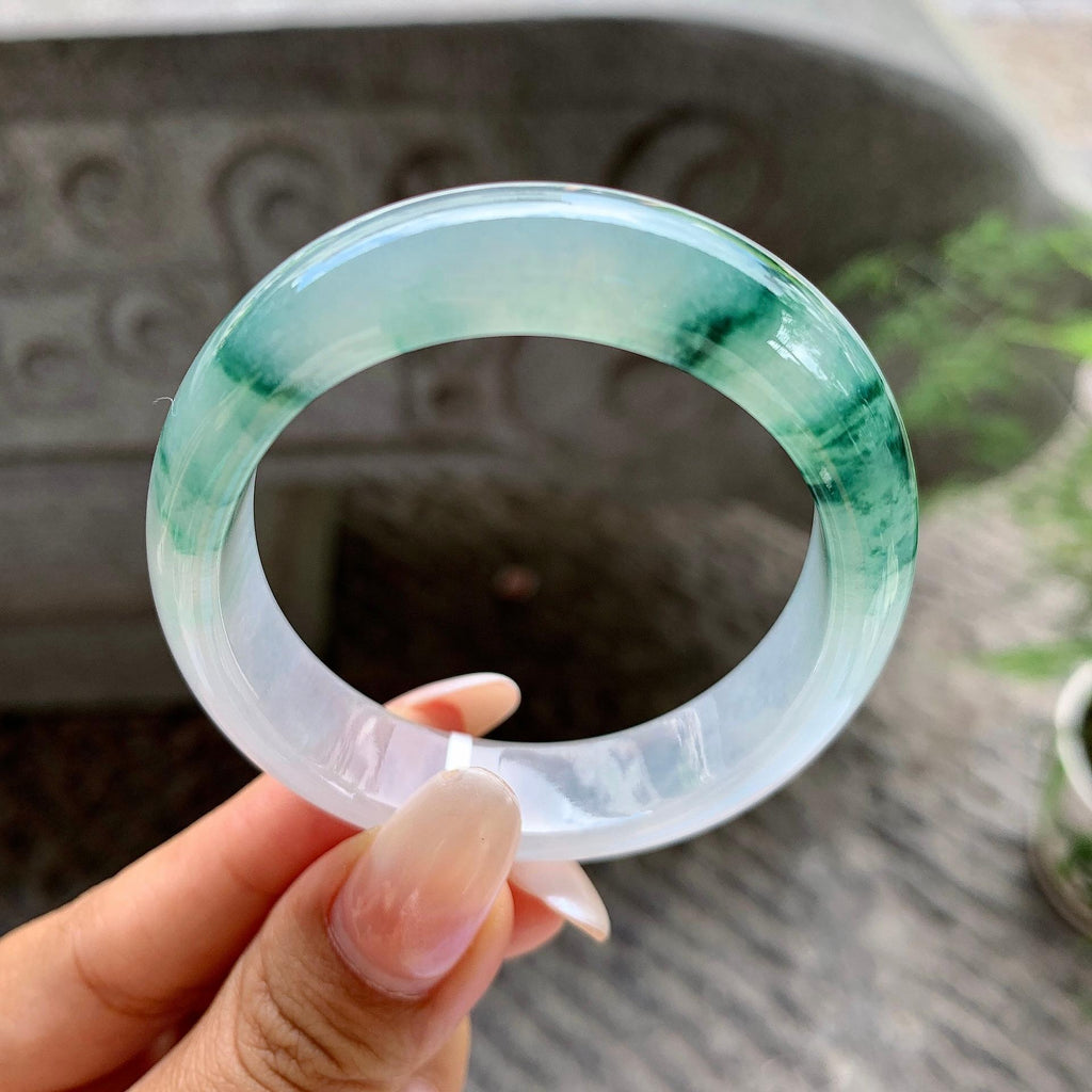 糯冰种飘花贵妃手镯（52.6mm）（yc202389）