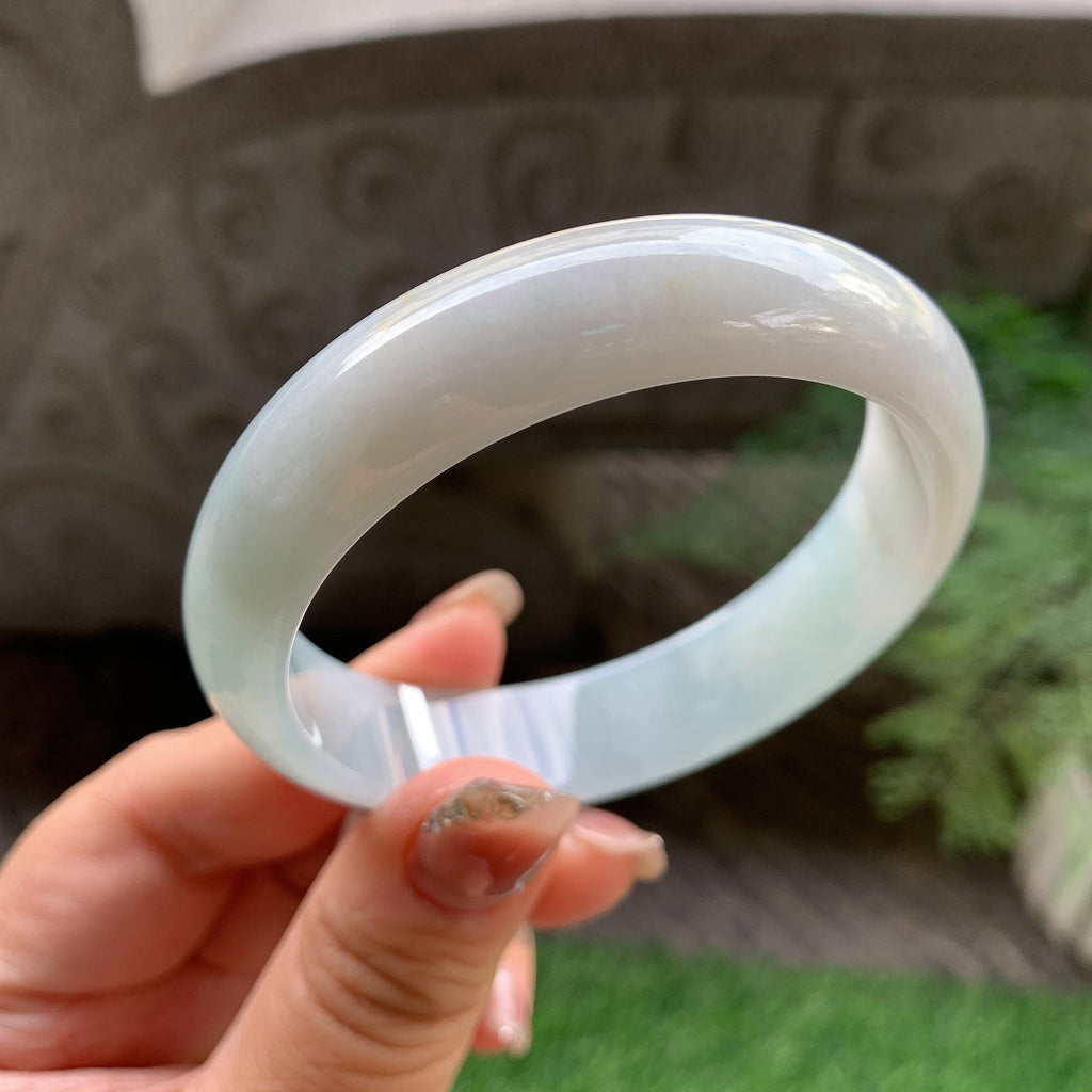 细糯种淡晴底飘黄翡平安镯（56.6mm）（yc293333）