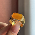 18k金镶冰种黄翡戒指（yc750951）