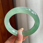 冰种晴底翡翠平安镯（55mm）
