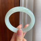 糯冰晴底翡翠平安镯（55mm)（yc323834）