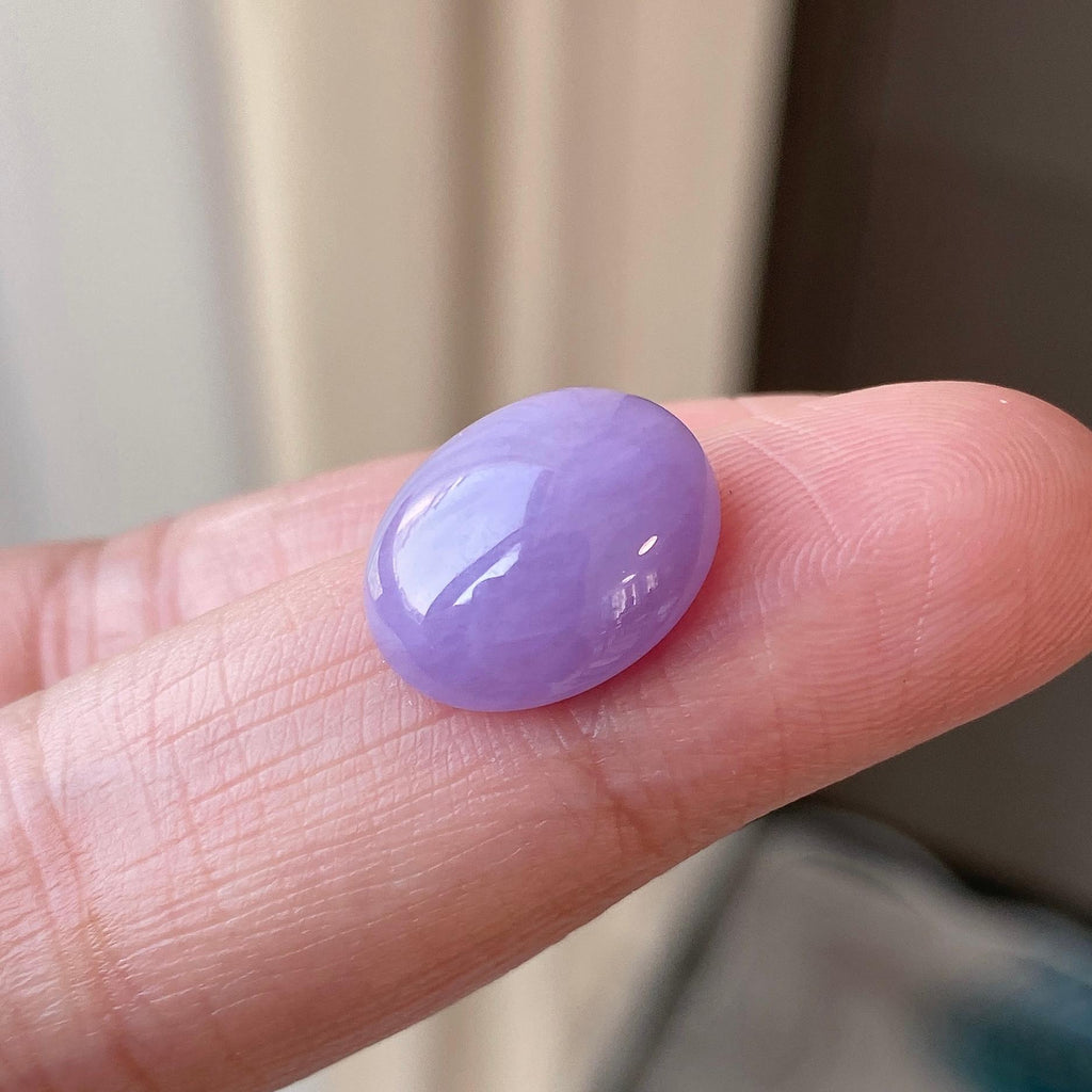 可镶嵌戒指/吊坠 细糯种紫罗兰蛋面裸石 天然缅甸A货翡翠（yc325563）