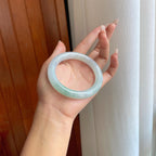 糯冰飘花翡翠圆条手镯（58.3mm）（yc272836）