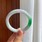 糯种带色翡翠平安镯（54.8mm）（yc276556）