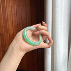 糯冰半水半水贵妃镯 49圈 天然缅甸A货翡翠（yc454399）