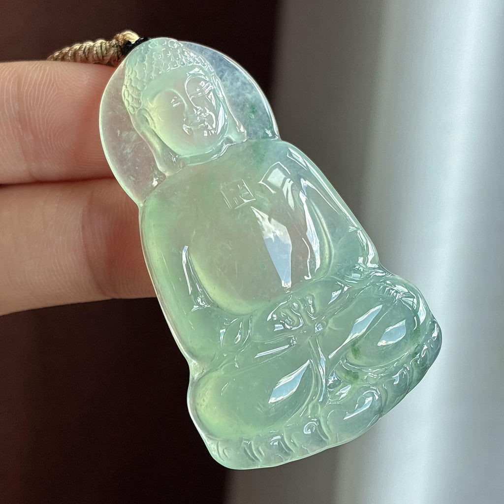 冰种晴底起光飘花大日如来挂件（yc755164）
