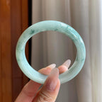 细糯冰飘花翡翠平安镯（55.5mm）（yc272833）