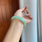 糯冰晴底翡翠平安镯（55.5mm）（yc274435）