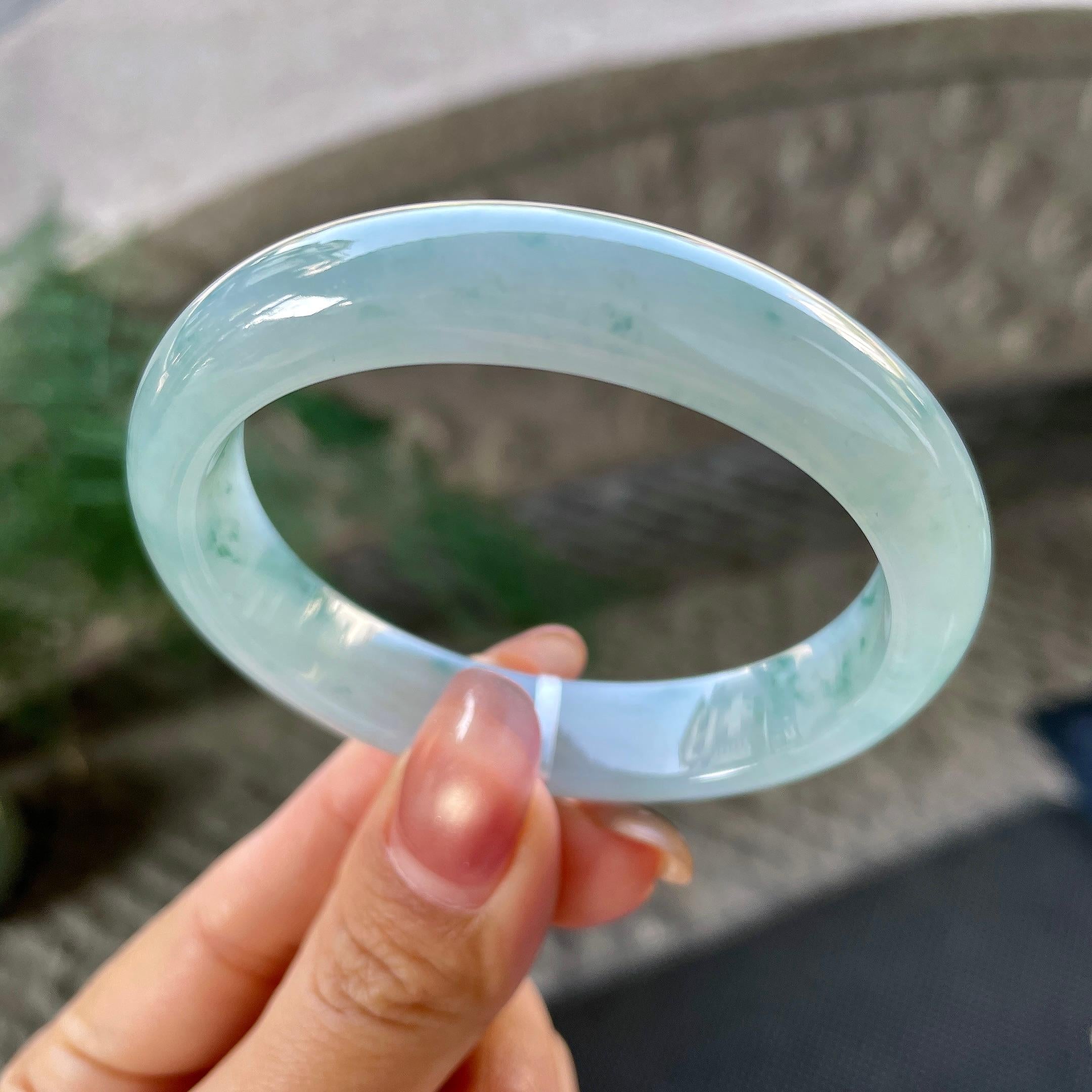 细糯种飘花贵妃手镯（54.1mm）（yc305674）